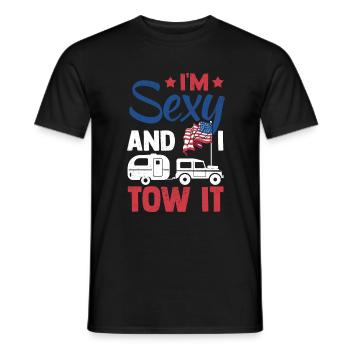 Camping Camper Wohnwagen Campen - Männer T-Shirt - Schwarz - Vorne - AI Model Male 178 light (178cm)