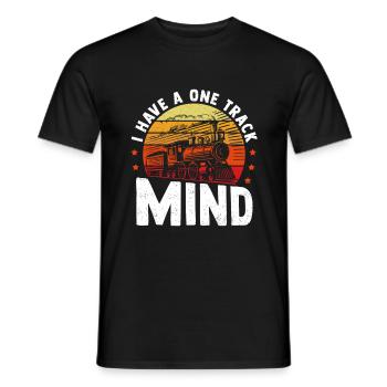 Locomotive à vapeur, chemin de fer, conducteur de train, modélisme ferroviaire - T-shirt homme - noir - Devant - AI Model Male 178 light (178cm)