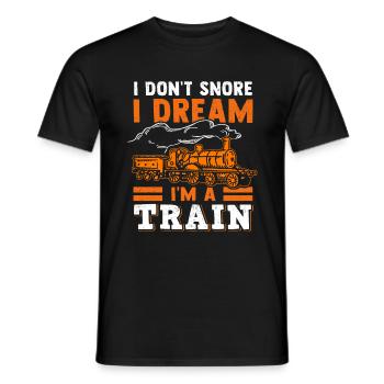 Model Railroad Steam Locomotive Engine Driver Locomotive - Men's T-Shirt - black - Front - AI Model Male 178 light (178cm)
