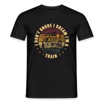 Modelleisenbahn Dampflok Lokführer Eisenbahner - Männer T-Shirt - Schwarz - Vorne - AI Model Male 178 light (178cm)