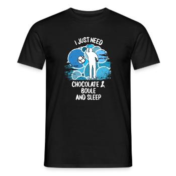 Boule Petanque Boccia Boules Schokolade - Männer T-Shirt - Schwarz - Vorne - AI Model Male 178 light (178cm)