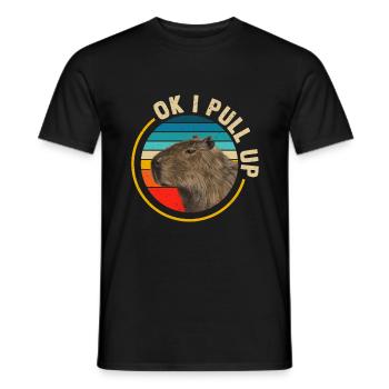 Capybara Capybara Meme rongeur - T-shirt homme - noir - Devant - AI Model Male 178 light (178cm)