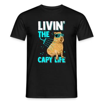 Capybara Douche Capybara Rongeur - T-shirt homme - noir - Devant - AI Model Male 178 light (178cm)