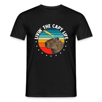 Capybara Douche Drôle Capybara - T-shirt homme - noir - Devant - AI Model Male 178 light (178cm)