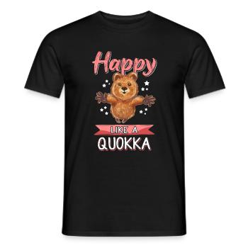 Quokka Happy Marsupial Kangourou à queue courte - T-shirt homme - noir - Devant - AI Model Male 178 light (178cm)