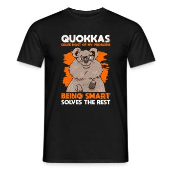 Quokka Kangourou à queue courte Marsupial Quokka Drôle - T-shirt homme - noir - Devant - AI Model Male 178 light (178cm)