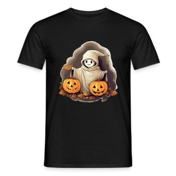 Halloween Costume Ghost Ghost Jack O Lantern - Men's T-Shirt - black - Front - AI Model Male 178 light (178cm)