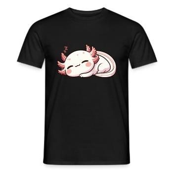 Axolotl Kawaii Schlafshirt Relaxen - Männer T-Shirt - Schwarz - Vorne - AI Model Male 178 light (178cm)