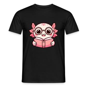 Axolotl Books Reading Teacher - Men's T-Shirt - black - Front - AI Model Male 178 light (178cm)
