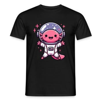 Space Axolotl Astronaut Space Galaxy - Men's T-Shirt - black - Front - AI Model Male 178 light (178cm)