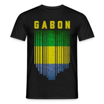 Flagge von Gabun - Männer T-Shirt - Schwarz - Vorne - AI Model Male 178 light (178cm)