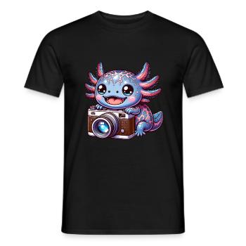 Photography Axolotl Photo Camera Photographer - Men's T-Shirt - black - Front - AI Model Male 178 light (178cm)