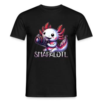 Snapalotl Photographer Axolotl Photography Camera - Men's T-Shirt - black - Front - AI Model Male 178 light (178cm)