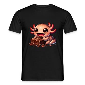 Axolotl Schokolade Schokokuchen Süß - Männer T-Shirt - Schwarz - Vorne - AI Model Male 178 light (178cm)