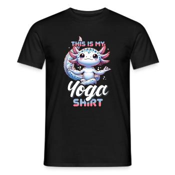 Yoga Pose Axolotl Meditating Wellness - Men's T-Shirt - black - Front - AI Model Male 178 light (178cm)