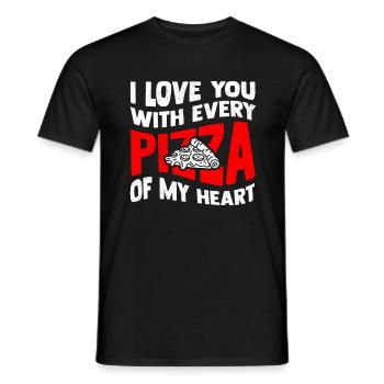 Valentinstag Pizza Liebe - Männer T-Shirt - Schwarz - Vorne - AI Model Male 178 light (178cm)