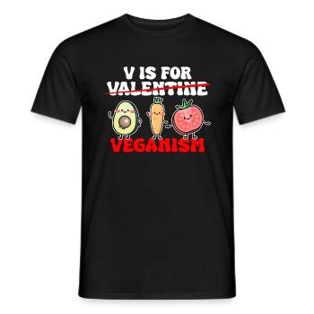Végétalien Saint-Valentin Amour Légumes Véganisme - T-shirt homme - noir - Devant - AI Model Male 178 light (178cm)