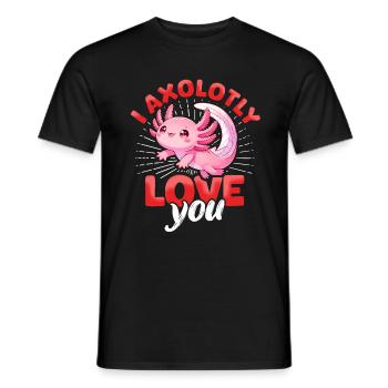 Axolotl Valentine's Day In Love Love - Men's T-Shirt - black - Front - AI Model Male 178 light (178cm)