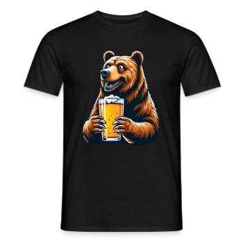 Buveur de bière Alcool Boisson à la bière Fête des pères - T-shirt homme - noir - Devant - AI Model Male 178 light (178cm)