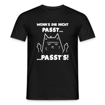 Katze Sarkasmus - Männer T-Shirt - Schwarz - Vorne - AI Model Male 178 light (178cm)