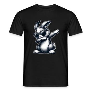 Easter Cool Bunny Easter Bunny Dabbing - Men's T-Shirt - black - Front - AI Model Male 178 light (178cm)