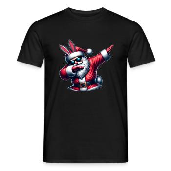 Dabbing Père Noël oreilles de lapin Noël - T-shirt homme - noir - Devant - AI Model Male 178 light (178cm)