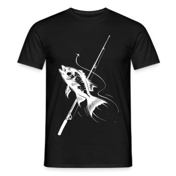 Croquis de pêche - T-shirt homme - noir - Devant - AI Model Male 178 light (178cm)