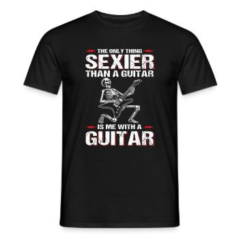 Gitarre Sexy Gitarrist Gitarrenlehrer - Männer T-Shirt - Schwarz - Vorne - AI Model Male 178 light (178cm)