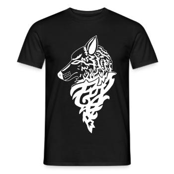 White Wolf, Forest Genius - Men's T-Shirt - black - Front - AI Model Male 178 light (178cm)