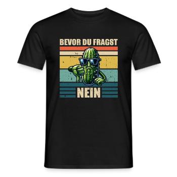 concombre aigre avant de demander non - T-shirt homme - noir - Devant - AI Model Male 178 light (178cm)
