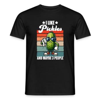 Saure Gurke Lustig Retro Salatgurke Daumen runter - Männer T-Shirt - Schwarz - Vorne - AI Model Male 178 light (178cm)
