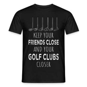 Gardez vos amis près de vous, vos clubs de golf plus près de vous - T-shirt homme - noir - Devant - AI Model Male 178 light (178cm)