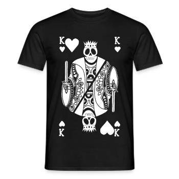Weißes Skelett des Herzkönigs - Männer T-Shirt - Schwarz - Vorne - AI Model Male 178 light (178cm)