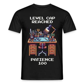 Level cap reached: Patience 100 | Model making - Men's T-Shirt - black - Front - AI Model Male 178 light (178cm)