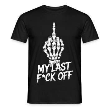 My Last F*ck Off - Skelett-Mittelfinger Design - Männer T-Shirt - Schwarz - Vorne - AI Model Male 178 light (178cm)