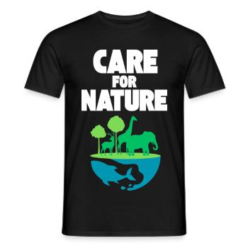 Care for Nature: Wildlife Scene - Men's T-Shirt - black - Front - AI Model Male 178 light (178cm)
