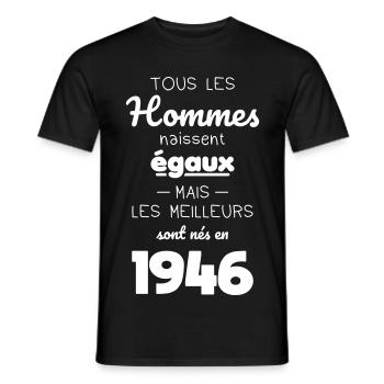 80 Jahre – Die Besten wurden 1946 geboren - Männer T-Shirt - Schwarz - Vorne - AI Model Male 178 light (178cm)