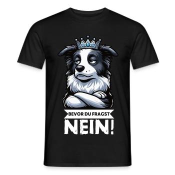 Avant que vous ne demandiez : Border Collie, Chien de Troupeau, Chien Collie - T-shirt homme - noir - Devant - AI Model Male 178 light (178cm)