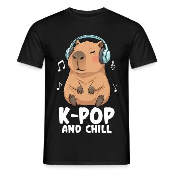 K Pop And Chill - Men's T-Shirt - black - Front - AI Model Male 178 light (178cm)