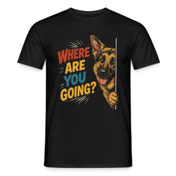 Curious dog, funny look - Men's T-Shirt - black - Front - AI Model Male 178 light (178cm)