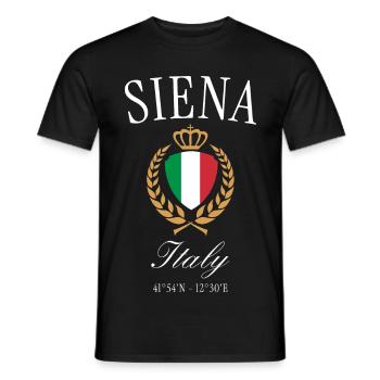 Siena Italien Wappen Krone – Reise Souvenir - Männer T-Shirt - Schwarz - Vorne - AI Model Male 178 light (178cm)