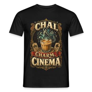 Cinéma Chai Charm Bollywood - T-shirt homme - noir - Devant - AI Model Male 178 light (178cm)