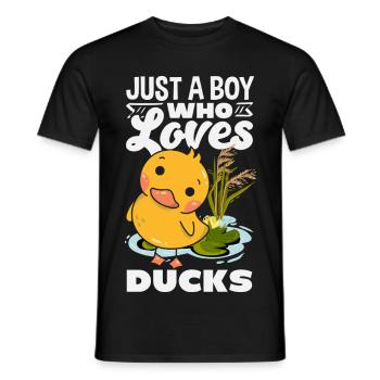 Motifs drôles de canards Citons amoureux de canards - T-shirt homme - noir - Devant - AI Model Male 178 light (178cm)