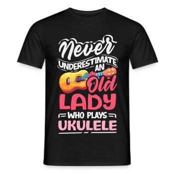 Funny Ukulele Designs and Sayings - Men's T-Shirt - black - Front - AI Model Male 178 light (178cm)