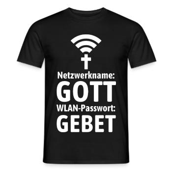 Verbinde dich mit Gott - Gebet WLAN - Männer T-Shirt - Schwarz - Vorne - AI Model Male 178 light (178cm)