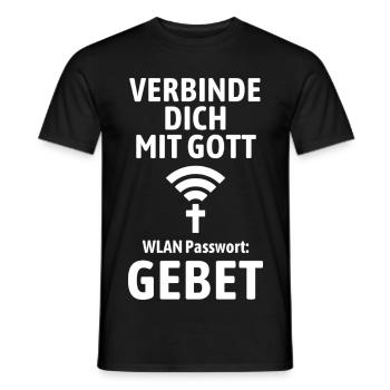 Verbinde dich mit Gott - Gebet WLAN - Männer T-Shirt - Schwarz - Vorne - AI Model Male 178 light (178cm)