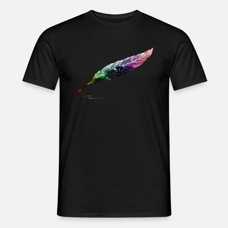 feder - Männer T-Shirt - Schwarz