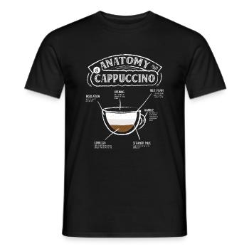 Anatomy of Cappuccino Coffee Lovers Vintage - Men's T-Shirt - black - Front - AI Model Male 178 light (178cm)