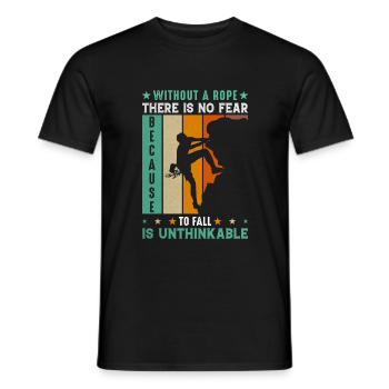 Without A Rope There Is No Fear Climber - Men's T-Shirt - black - Front - AI Model Male 178 light (178cm)