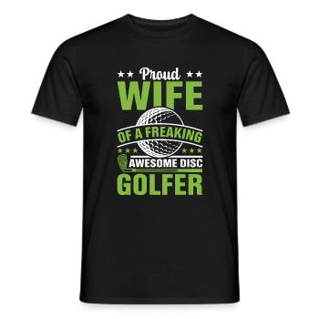 Fière épouse d’un disc-golfeur génial et effrayant - T-shirt homme - noir - Devant - AI Model Male 178 light (178cm)